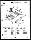 COOKTOP PARTS Diagram and Parts List for 30-2528-23-05  Tappan Range