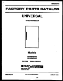 COVER Diagram and Parts List for MFU09M2AW1  Tappan Freezer