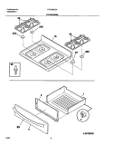 TOP / DRAWER Diagram and Parts List for FGF366CCA  Frigidaire Range