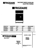 COVER Diagram and Parts List for FEF322BADD  Frigidaire Range