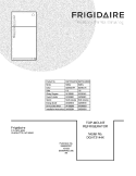 COVER Diagram and Parts List for DGHT2144KF3  Frigidaire Refrigerator