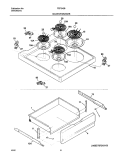 TOP / DRAWER Diagram and Parts List for TEF242BW1  Tappan Range