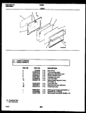 DOOR PARTS Diagram and Parts List for G32BNW5  Frigidaire Range