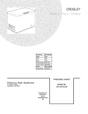 COVER Diagram and Parts List for CFCH15LW0  Crosley Freezer