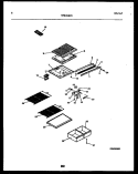 SHELVES AND SUPPORTS Diagram and Parts List for TPK210KN0W  Kelvinator Refrigerator