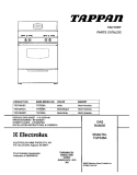 COVER Diagram and Parts List for TGF336AWC  Tappan Range