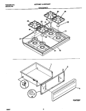 TOP / DRAWER Diagram and Parts List for MGF354CFSB  Frigidaire Range