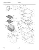 SHELVES Diagram and Parts List for FRS6LF7FSA  Frigidaire Refrigerator