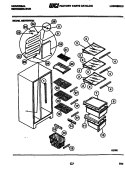 SHELVES AND SUPPORTS Diagram and Parts List for GSIW36VH1  Uni Refrigerator