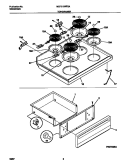 TOP / DRAWER Diagram and Parts List for MEF316WFSA  Frigidaire Range
