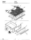 TOP / DRAWER Diagram and Parts List for F04B357BDE  Frigidaire Range