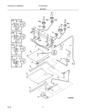 BURNER Diagram and Parts List for FFGF3023LMA  Frigidaire Range