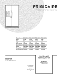 COVER Diagram and Parts List for FRS3HR35KW4  Frigidaire Refrigerator