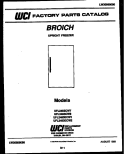 COVER Diagram and Parts List for UFL2483CW7  Frigidaire Freezer