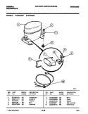 COMPRESSOR Diagram and Parts List for GDH40E6  Frigidaire Dehumidifier