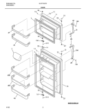 DOOR Diagram and Parts List for GLRT184TCB5  Frigidaire Refrigerator