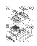 TOP / DRAWER Diagram and Parts List for GGF322BBWC  Gibson Range