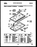 COOKTOP PARTS Diagram and Parts List for 14-3632-23-06  Tappan Cooktop