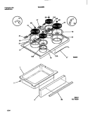 TOP / DRAWER Diagram and Parts List for REG38BNW4  Frigidaire Range