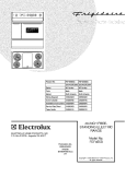 COVER Diagram and Parts List for FEF455BBC  Frigidaire Range