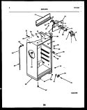 CABINET PARTS Diagram and Parts List for RT19F3DX3B  Gibson Refrigerator