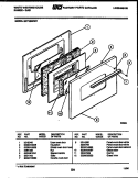 DOOR PARTS Diagram and Parts List for GF710HXD7  Frigidaire Range