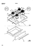 TOP / DRAWER Diagram and Parts List for KF350GDH8  Frigidaire Range