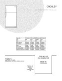 COVER Diagram and Parts List for CRT216HLB1  Crosley Refrigerator