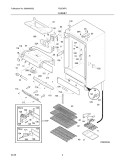 CABINET Diagram and Parts List for F22CWF0  Frigidaire Freezer