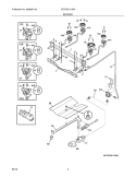 BURNER Diagram and Parts List for CFGF3017LWA  Frigidaire Range