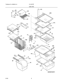 SHELVES Diagram and Parts List for PLHS37EESB3  Frigidaire Refrigerator