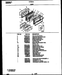 DOOR PARTS Diagram and Parts List for FGF353CATA  Frigidaire Range