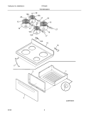TOP / DRAWER Diagram and Parts List for FEF329DQB  Frigidaire Range