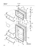 DOOR Diagram and Parts List for FRT14G5AW1  Frigidaire Refrigerator