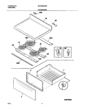 TOP / DRAWER Diagram and Parts List for FEF362BXAWA  Frigidaire Range