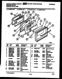 LOWER OVEN DOOR PARTS Diagram and Parts List for 57-2707-10-02  Tappan Microwave Oven Combo