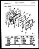 DOOR PARTS Diagram and Parts List for RE36BNL3  Frigidaire Range