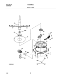 MOTOR & PUMP Diagram and Parts List for FDBC24BAS0  Frigidaire Dishwasher