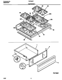 TOP / DRAWER Diagram and Parts List for TGF366CFTA  Tappan Range