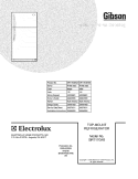 COVER Diagram and Parts List for GRT17G4BW3  Gibson Refrigerator