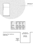 COVER Diagram and Parts List for CRT185HLB0  Crosley Refrigerator