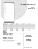 COVER Diagram and Parts List for FRT21P5AB8  Frigidaire Refrigerator