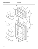 DOOR Diagram and Parts List for FFTR1515LW3  Frigidaire Refrigerator