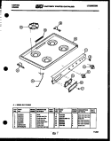 COOKTOP PARTS Diagram and Parts List for 32-1117-00-01  Tappan Range