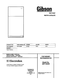 COVER Diagram and Parts List for GRT15B3BW0  Gibson Refrigerator