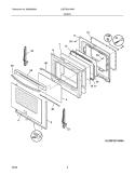 DOOR Diagram and Parts List for LGEF3031KMA  Frigidaire Range