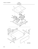 TOP / DRAWER Diagram and Parts List for FES368DQC  Frigidaire Range