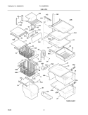 SHELVES Diagram and Parts List for PLHS68EESB6  Frigidaire Refrigerator