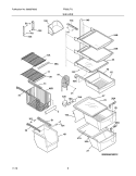 SHELVES Diagram and Parts List for FRS6LF7JB6  Frigidaire Refrigerator
