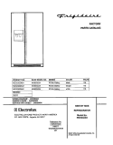 COVER Diagram and Parts List for NGS23ZZAW1  Frigidaire Refrigerator